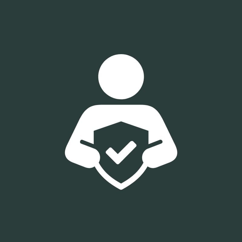 Change that Sticks - Health Coaching MFM icon of person holding a sheild